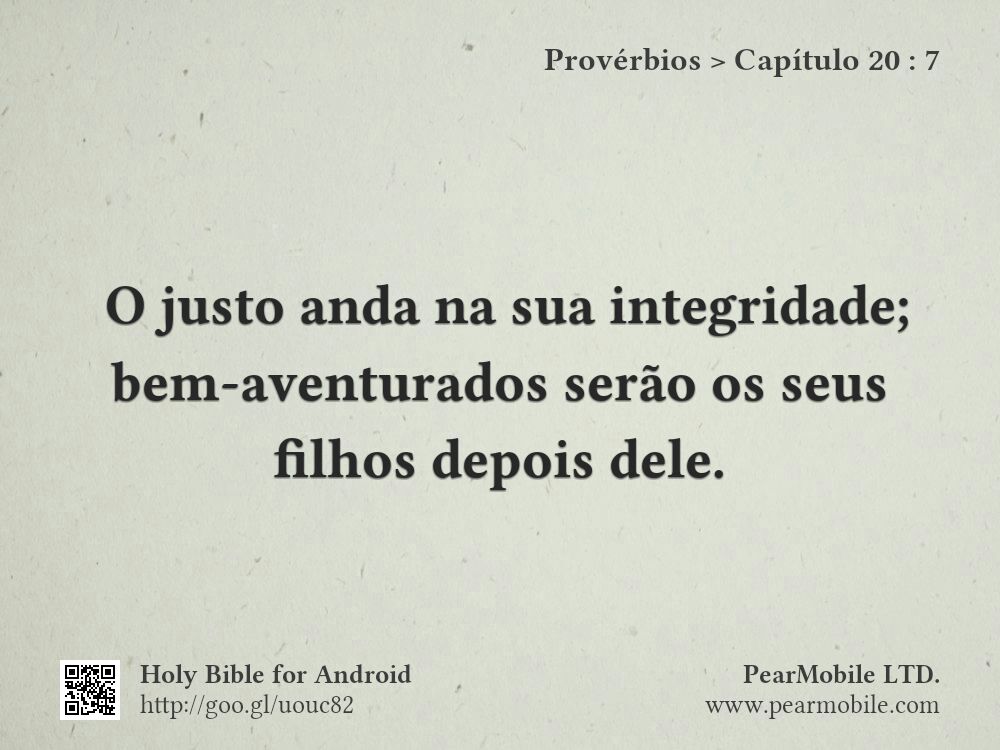 Provérbios, Capítulo 20:7
